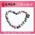 Einzigartige handgemachte Mode Silber Chunky Bead Kinder Halskette